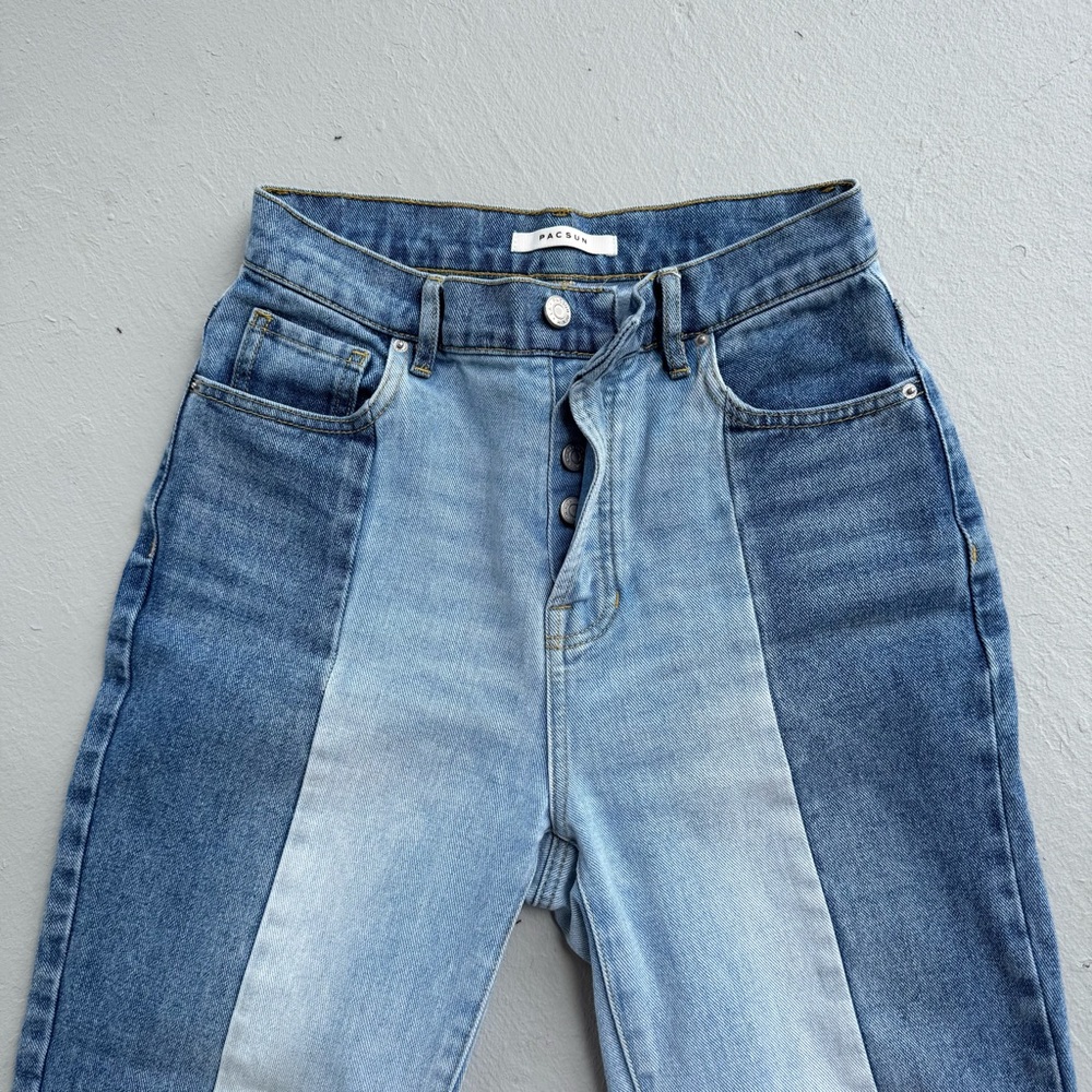 PacSun High Rise Patchwork Blue Jeans Size 25 - Picture 4 of 6